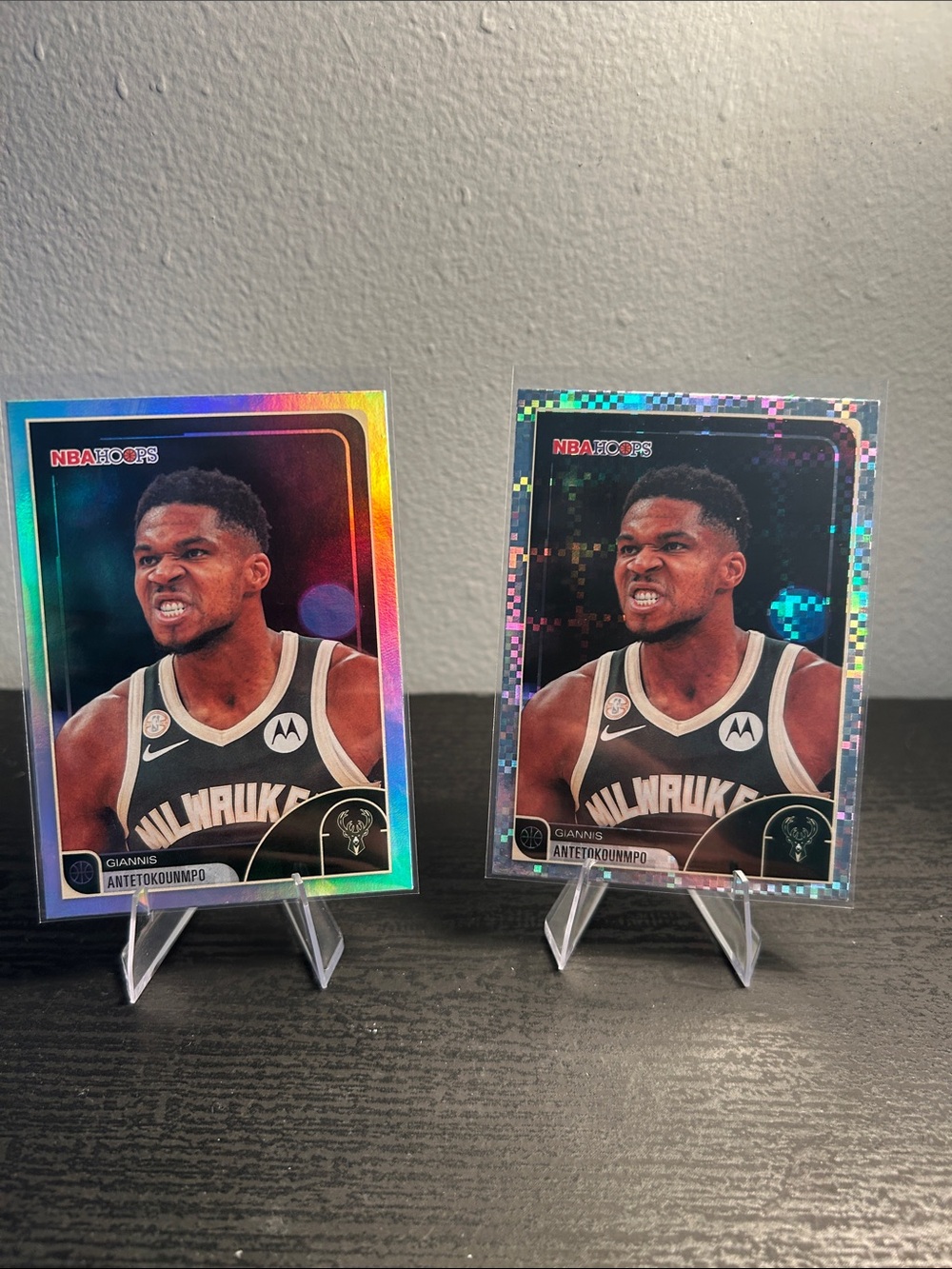 Giannis Antetokounmpo NBA Hoops Xfractor and holo Milwaukee Bucks